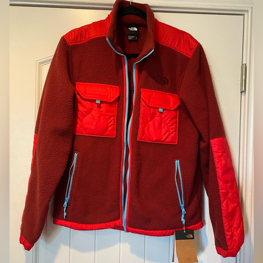 NWT The North Face Royal Arch Full Zip Sherpa Fleece Long Sleeve Jacket Red  S